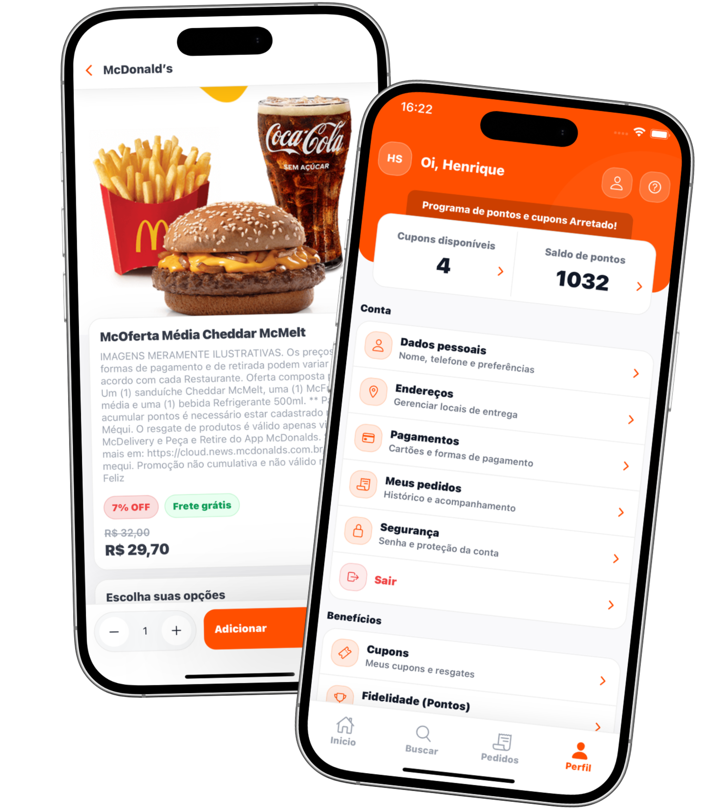 Celular com o aplicativo Delivery Arretado